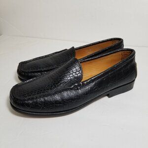 Womens L.L. Bean Loafers black size 6.5 faux croc